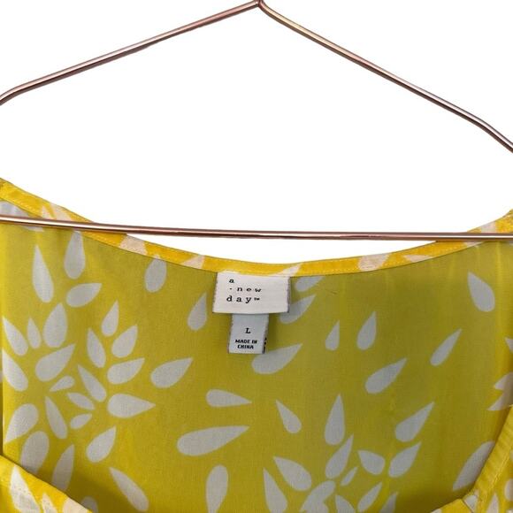 A New Day Lemon Yellow Off Shoulder Blouse - Size Large - Picture 2 of 7